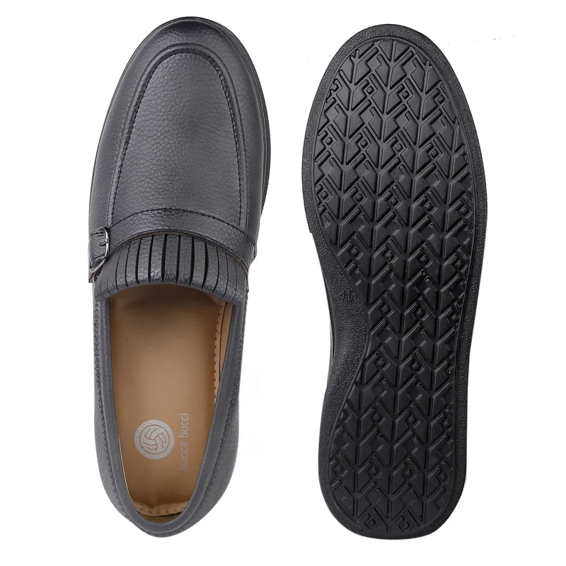 Bacca Bucci Matte Black ROME Dress Loafers Moccasins & Driving Shoes for Men | Best Price UAE